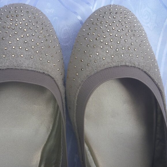 New Jessica Simpson 9.5 Sandaze Ballet Flat Gold Crystals Elastic Sparkle - Picture 12 of 14